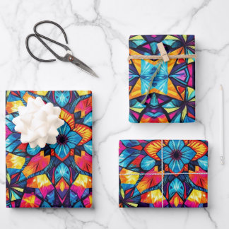 Kaleidoscopic Wrapping Paper - Colourful Patterns