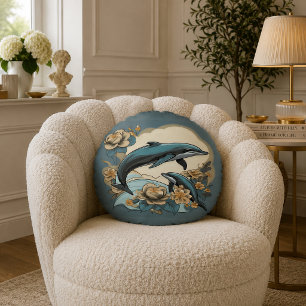 Kaleidoscopic Zany Round Pillow