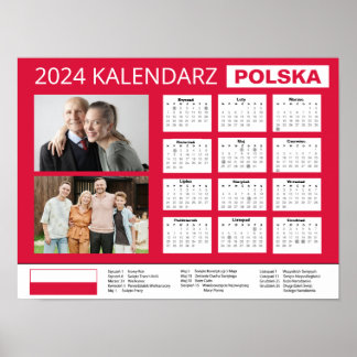 Kalendarz z własnymi zdjęciami 2024 | Poland Poster
