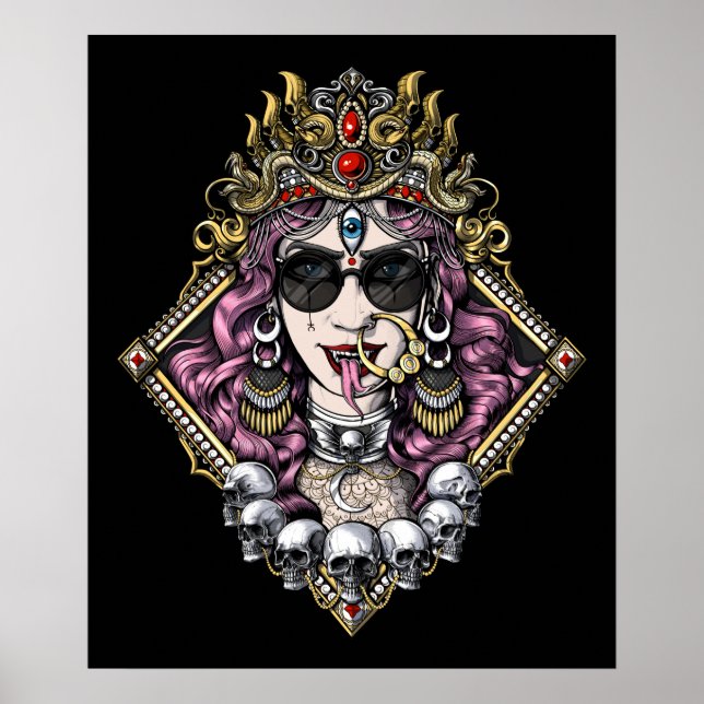 Kali Gothic Hindu Goddess Poster (Front)