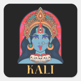 kali hindu divinity square sticker