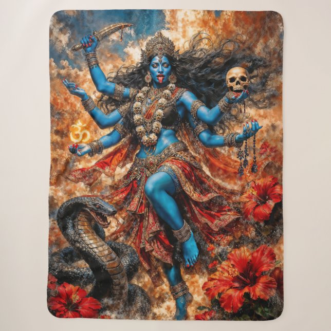 Kali Ma Fantasy Illustration Sherpa Blanket (Front)