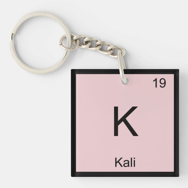 Kali  Name Chemistry Element Periodic Table Keychain (Front)