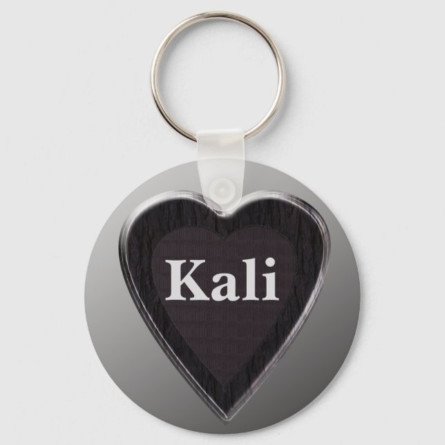 Kali Personalized Heart Keychain by 369MyName (Front)