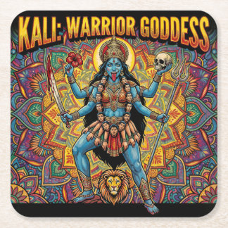 Kali Warrior Goddess Square Paper Coaster