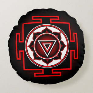 Kali Yantra Round Pillow