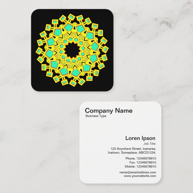 Kaliedoscope Motif Square Business Card (Front/Back)