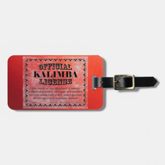 Kalimba License Luggage Tag (Front Horizontal)