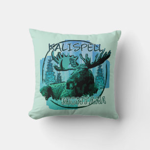 Kalispell Montana coussin d'orignal rustique