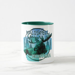 Kalispell Montana rustic moose mug
