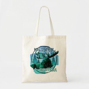Kalispell Montana rustic moose tote bag