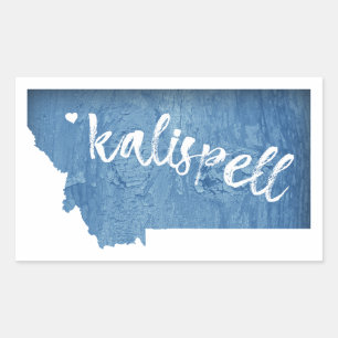 Kalispell Montana Wood Grain Sticker