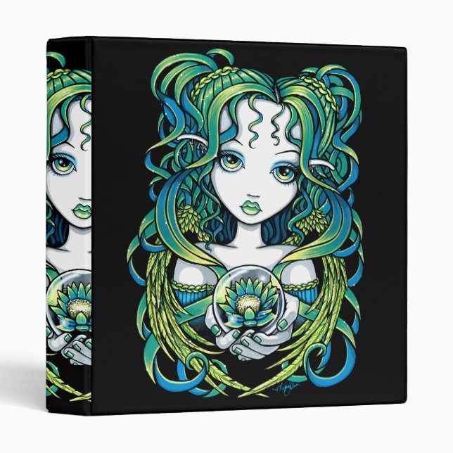 "Kallan" Green Lotus Water Angel Binder (Front/Spine)
