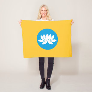 Kalmykia Flag Fleece Blanket