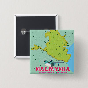 Kalmykia Russia map 2 Inch Square Button