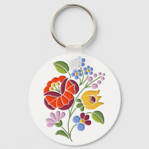 Kalocsa Embroidery - Hungarian Folk Art Keychain