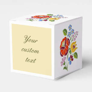 Kalocsa Embroidery - Hungarian Folk Art motif Favor Box