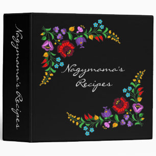 Kalocsa Flowers w/Name Personalization Recipe Binder