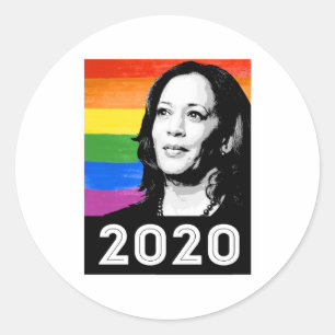 KAMALA 2020 PRIDE POSTER CLASSIC ROUND STICKER