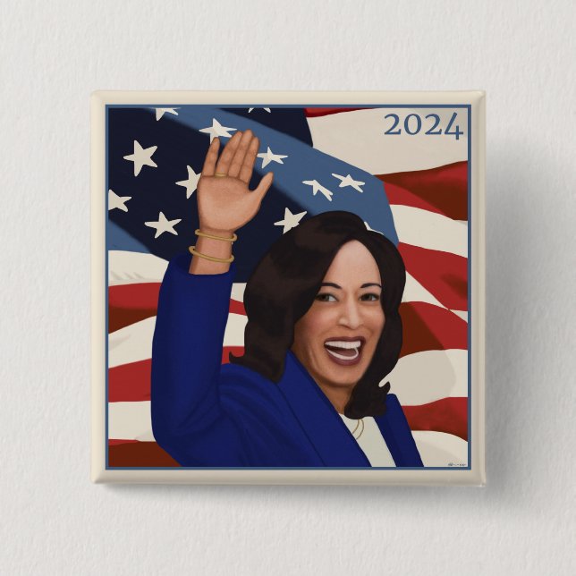 Kamala 2024 2 inch square button (Front)
