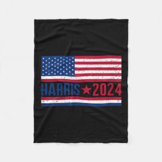 Kamala 2024 American Flag  Fleece Blanket