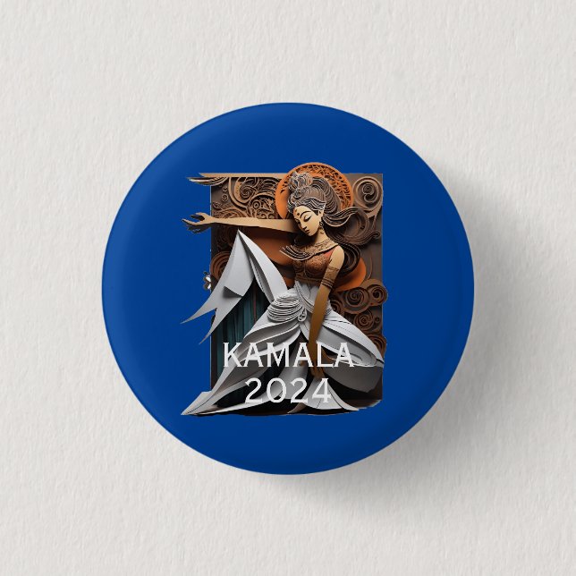 Kamala 2024 for President Thunder_Cove  1 Inch Round Button (Front)