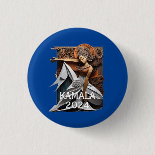 Kamala 2024 for President Thunder_Cove 1 Inch Round Button