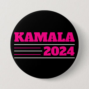 Kamala 2024 in Pink and White 3 Inch Round Button