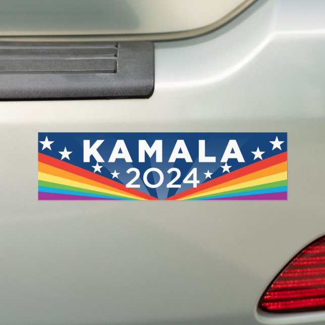 Kamala 2024 LGBTQ Bumper Sticker (On Car)