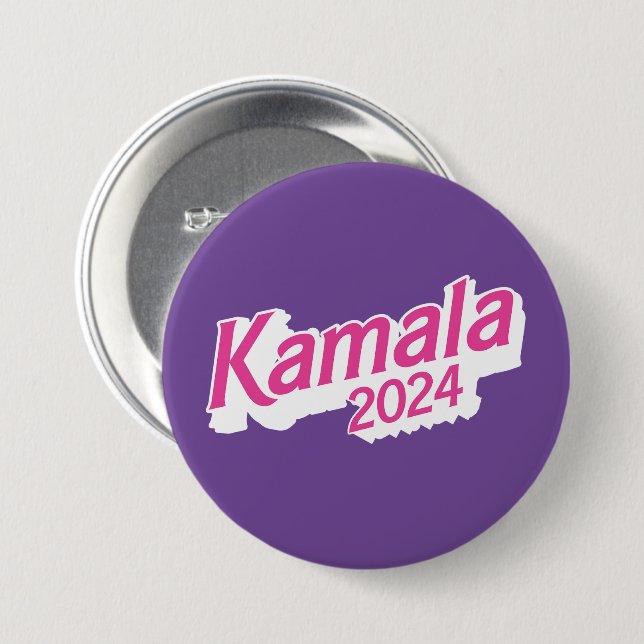 Kamala 2024 Pink and Purple Colourful 3 Inch Round Button (Front & Back)