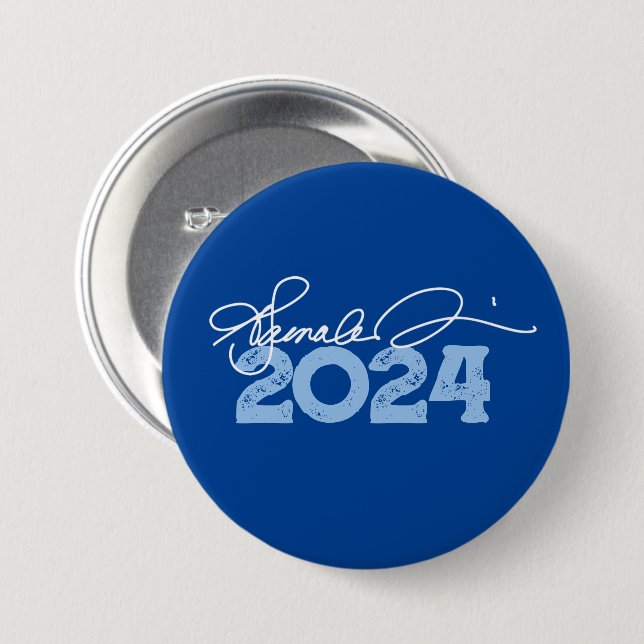 Kamala 2024 Signature 3 Inch Round Button (Front & Back)