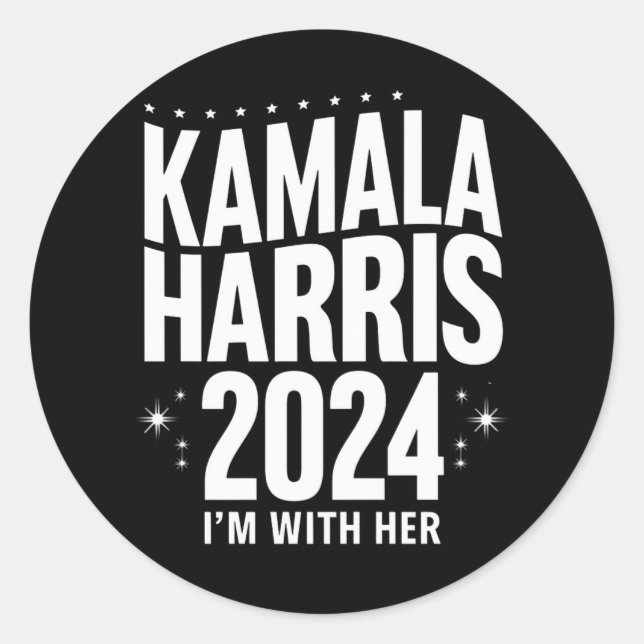 Kamala 2024 Support I'm With Her Kamala Harris  Classic Round Sticker (Front)