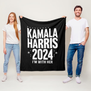 Kamala 2024 Support I'm With Her Kamala Harris  Fleece Blanket