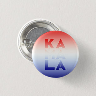 kamala 3 syllables red white and blue gradient 1 inch round button