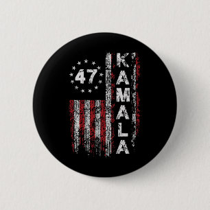 Kamala 47 Kamala47 President Usa America Flag 2024 2 Inch Round Button