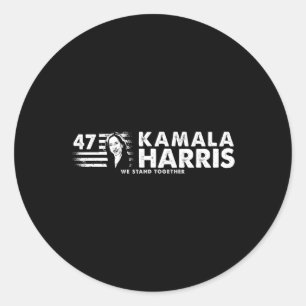 Kamala 47th President - Vote Harris (front & B Classic Round Sticker