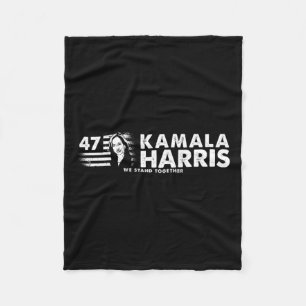 Kamala 47th President - Vote Harris (front &amp; B Fleece Blanket