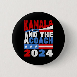 Kamala And The Coach Cat Lady Election 2024 2 Inch Round Button