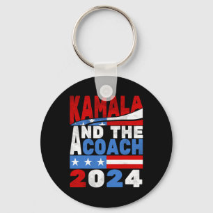 Kamala And The Coach Cat Lady Election 2024 Keychain