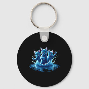 Kamala Blue Cats Wave - Cute For Cat Owners Keychain