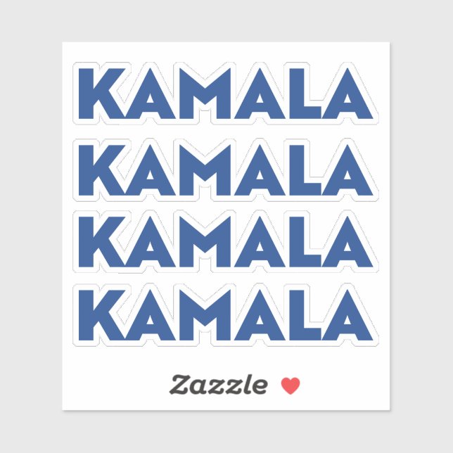 Kamala blue modern bold typography four stickers (Sheet)