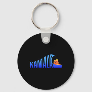 Kamala Blue Wave Over Trump Harris For President Keychain