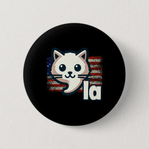 Kamala Cat Usa Flag Political Cat Premium  2 Inch Round Button