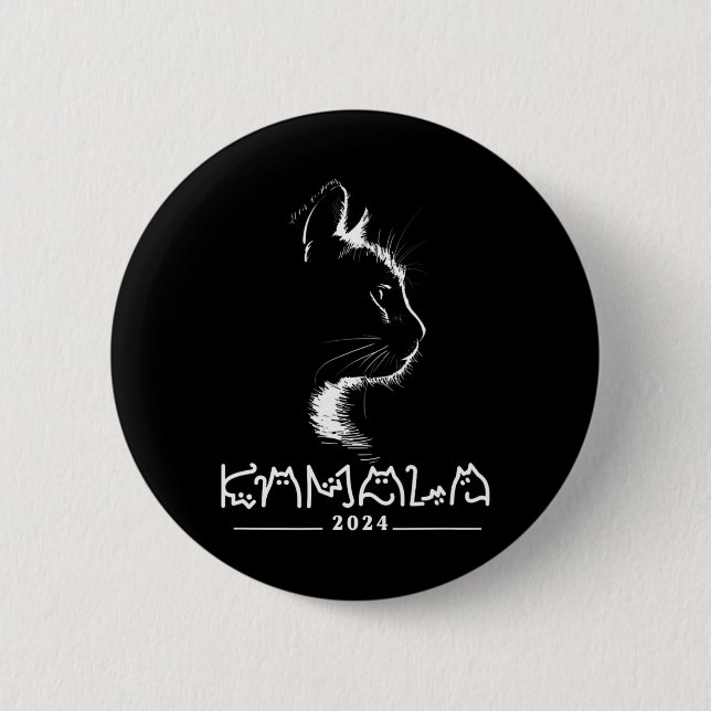 Kamala Cat Voting Kamala-harris 2024  2 Inch Round Button (Front)