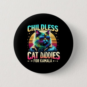 Kamala Childless Cat Daddies For Kamala Black Cat 2 Inch Round Button