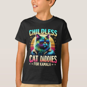 Kamala Childless Cat Daddies For Kamala Black Cat  T-Shirt
