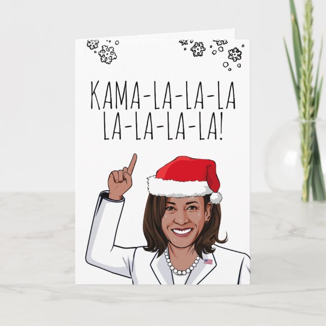 Kamala Christmas Card: Kamala-la-la Card (Front)
