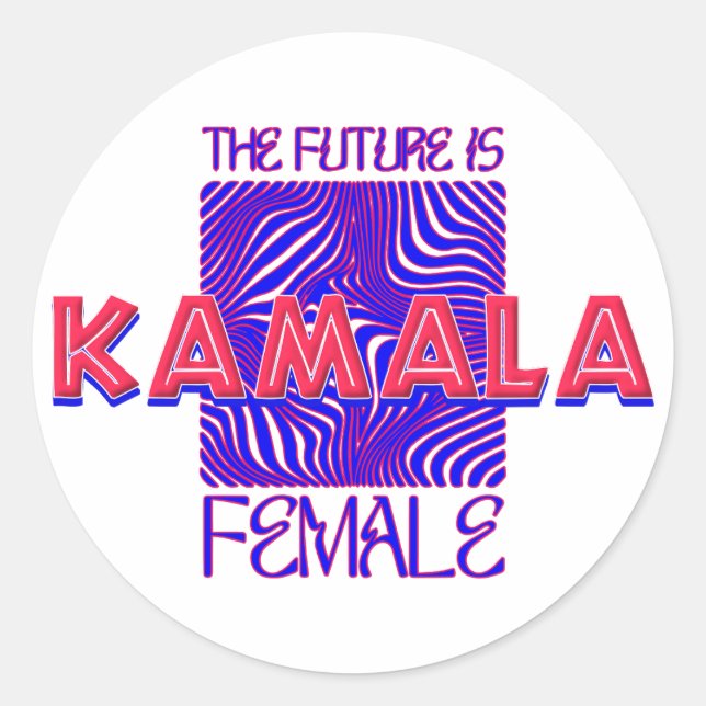 KAMALA CLASSIC ROUND STICKER (Front)