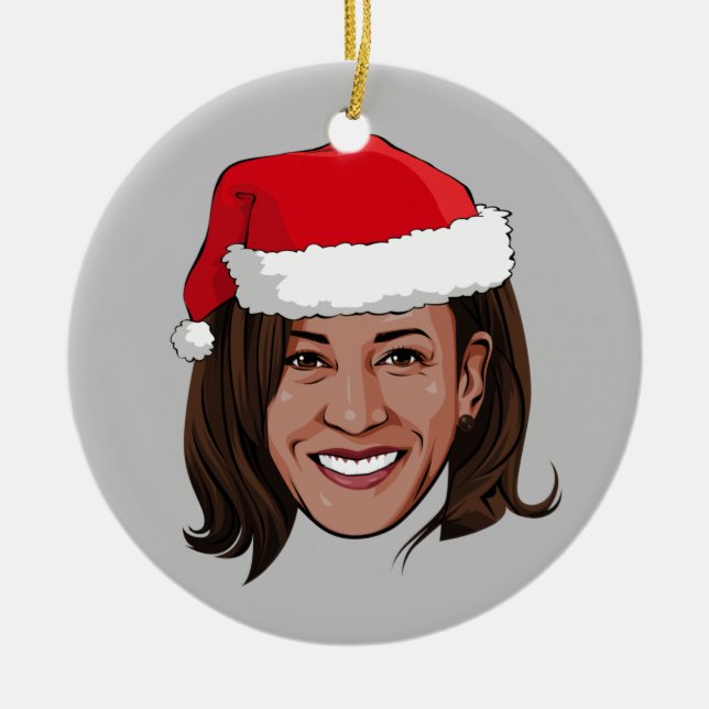 Kamala Claus 2020 Ornement en céramique de vacance (Devant)