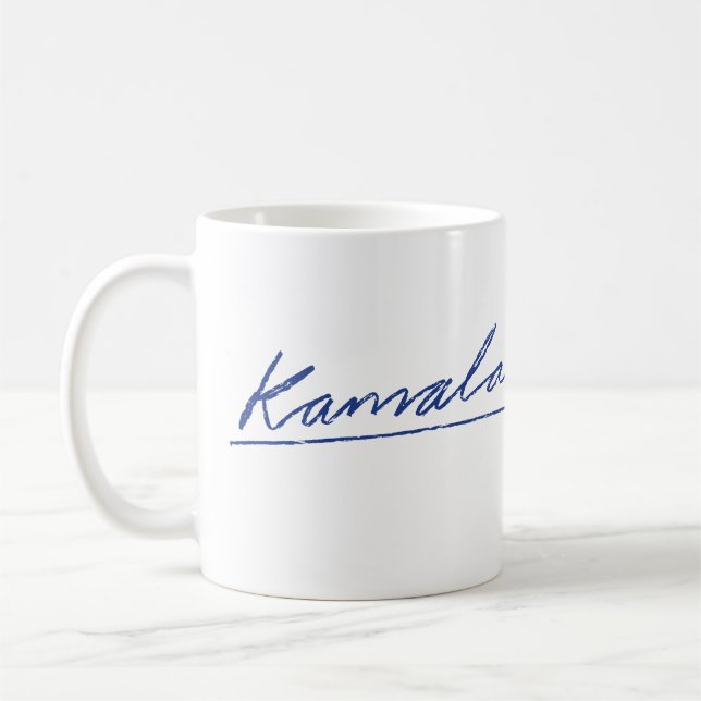 Kamala Cursive Coffee Mug (Left)